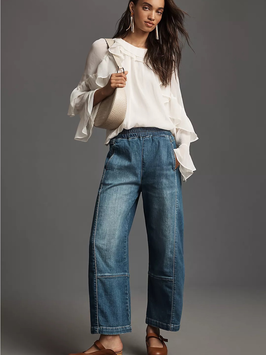 Pilcro Izzie Relaxed Pull-On Barrel Jeans